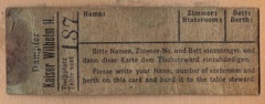 Kaiser Wilhelm (captured German Liner) ticket
